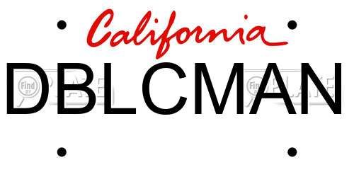 DBLCMAN California License Plate