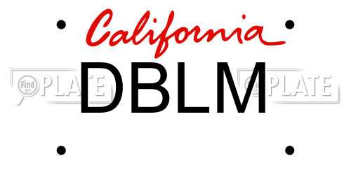DBLM California License Plate