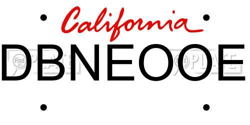 DBNEOOE California License Plate