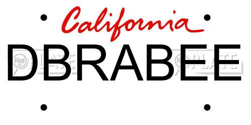 DBRABEE California License Plate
