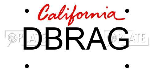 DBRAG California License Plate