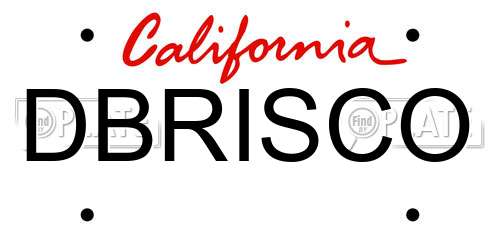 DBRISCO California License Plate