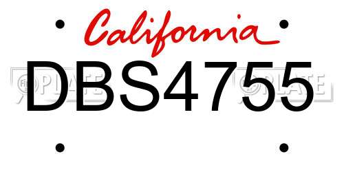 DBS4755 California License Plate