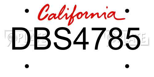 DBS4785 California License Plate