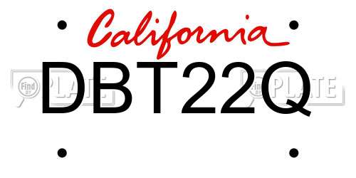 DBT22Q California License Plate