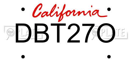 DBT27O California License Plate