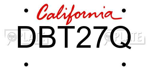 DBT27Q California License Plate