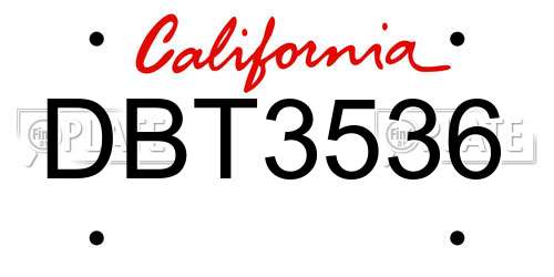 DBT3536 California License Plate