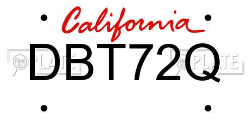 DBT72Q California License Plate
