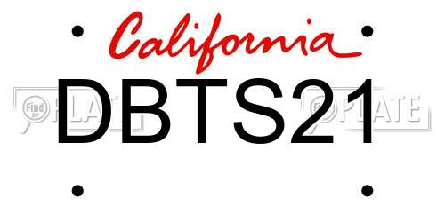DBTS21 California License Plate