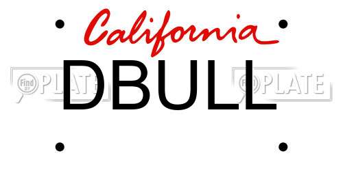 DBULL California License Plate