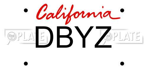 DBYZ California License Plate
