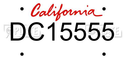DC15555 California License Plate