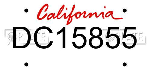DC15855 California License Plate