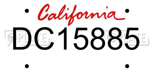 DC15885 California License Plate