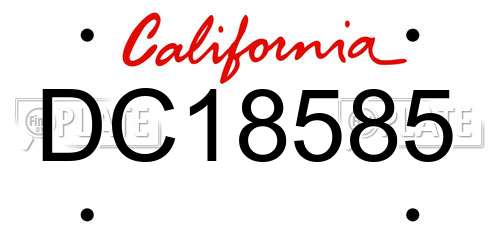 DC18585 California License Plate
