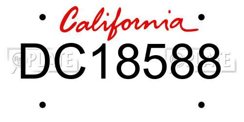 DC18588 California License Plate