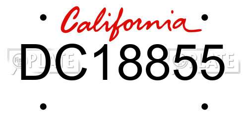 DC18855 California License Plate
