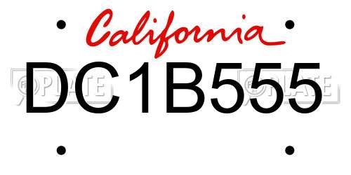 DC1B555 California License Plate