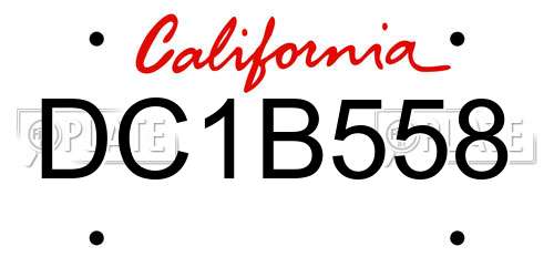 DC1B558 California License Plate