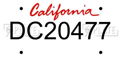 DC20477 California License Plate