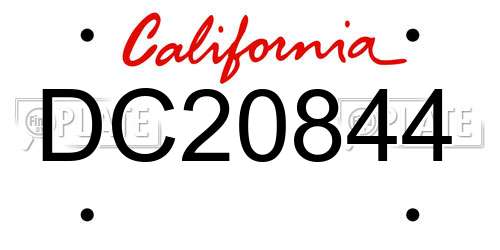 DC20844 California License Plate