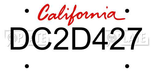 DC2D427 California License Plate