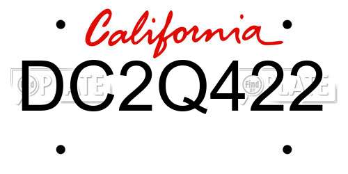 DC2Q422 California License Plate