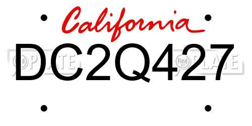 DC2Q427 California License Plate