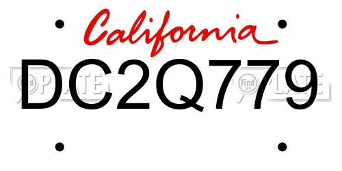 DC2Q779 California License Plate