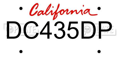 DC435DP California License Plate