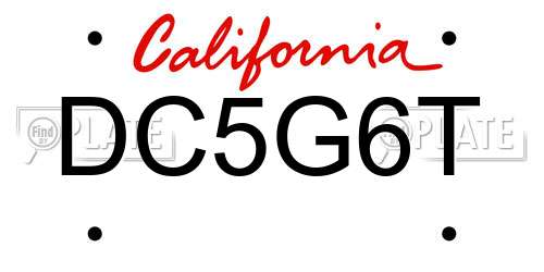 DC5G6T California License Plate