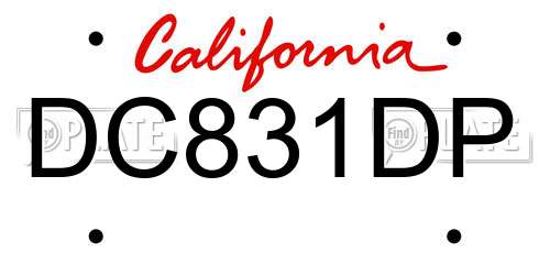 DC831DP California License Plate