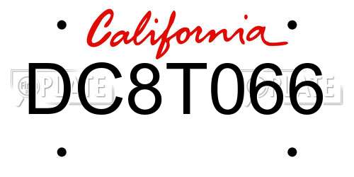 DC8T066 California License Plate
