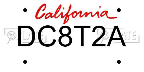 DC8T2A California License Plate