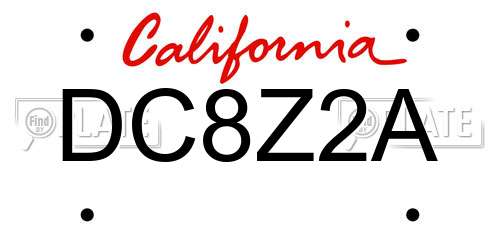 DC8Z2A California License Plate