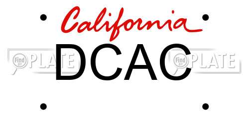DCAC California License Plate
