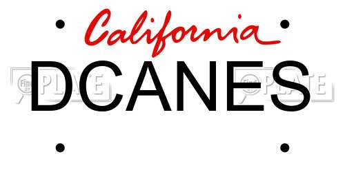 DCANES California License Plate