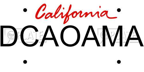 DCAOAMA California License Plate