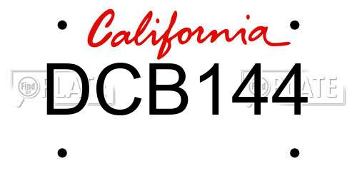 DCB144 California License Plate