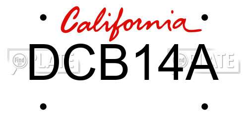 DCB14A California License Plate