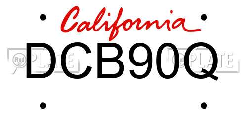 DCB90Q California License Plate