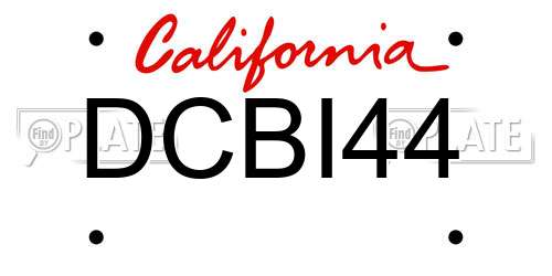 DCBI44 California License Plate