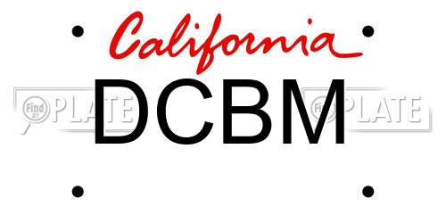 DCBM California License Plate
