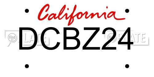 DCBZ24 California License Plate