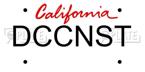 DCCNST California License Plate