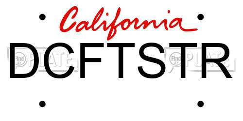 DCFTSTR California License Plate
