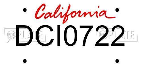DCI0722 California License Plate