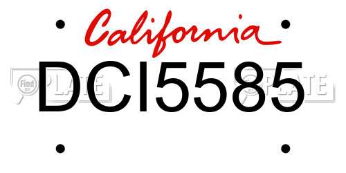 DCI5585 California License Plate