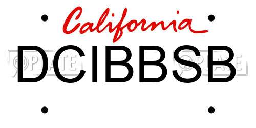 DCIBBSB California License Plate